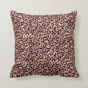 Leopard Print Pattern Pink and Gold Kussen