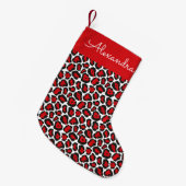 Leopard Print Persoonlijke kerststop Kleine Kerstsok (Voorkant (Hangend))
