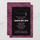 Leopard Print Pink Aangepaste foto Afstuderen 5x7 Kaart (Voorkant / Achterkant)