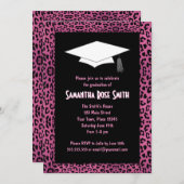 Leopard Print Pink Aangepaste foto Afstuderen 5x7 Kaart (Voorkant / Achterkant)