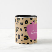 Leopard Print Pink Apple leraar Mok (Midden)