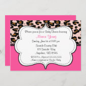 Leopard Print Pink Invitation Kaart (Voorkant / Achterkant)