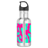 Leopard Print Pink Mint Waterfles (Achterkant)