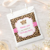 Leopard Print Pink Quatre folie Birthday Party Bedankzakje (Geknipt)