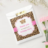 Leopard Print Pink Quatre folie Birthday Party Bedankzakje (Gezegeld)