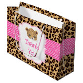 Leopard Print Pink Quatrefoil Birthday Hartelijk d Groot Cadeauzakje (Voorkant Gekanteld)