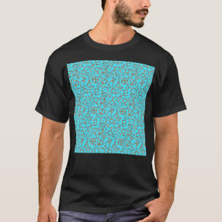 Leopard Print Planet symbolen op blauwe achtergron T-shirt