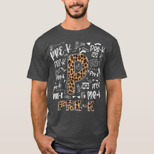 Leopard Print Pre K Kind leerkracht Terug naar sch T-shirt