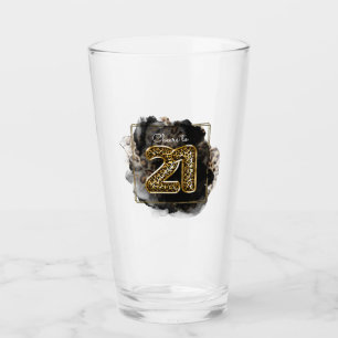 Leopard Print Proost van de 21e verjaardag Hip Bar Glas