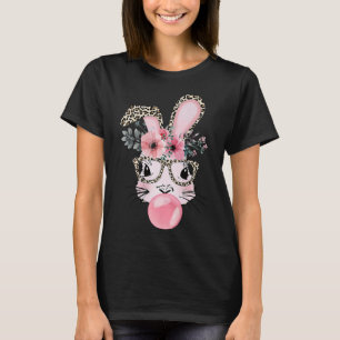 Leopard Print Rabbit Bunny Belling Bubble Gum East T-shirt