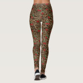 Leopard Print Red Cherry Pattern Leggings (Achterkant)
