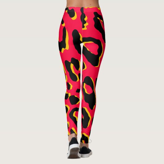 Leopard Print Red Leggings (Achterkant)