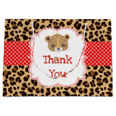 Leopard Print Red Quatre folie Birthday Groot Cadeauzakje (Voorkant)