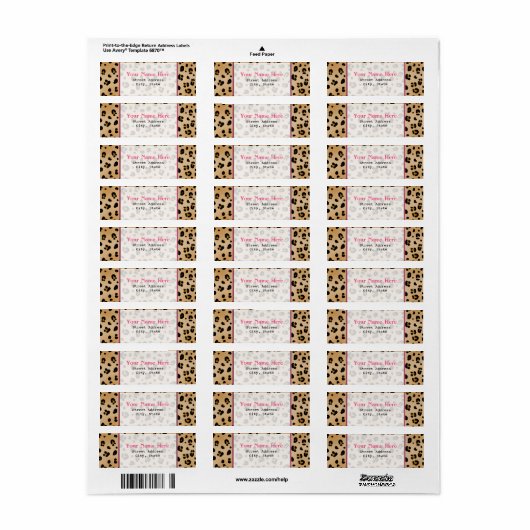 Leopard Print Return Address Label (Full Sheet)