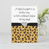 Leopard Print Rhinestone Baby shower Uitnodiging (Staand voorkant)