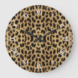 Leopard print Roman Numeral Clock Grote Klok