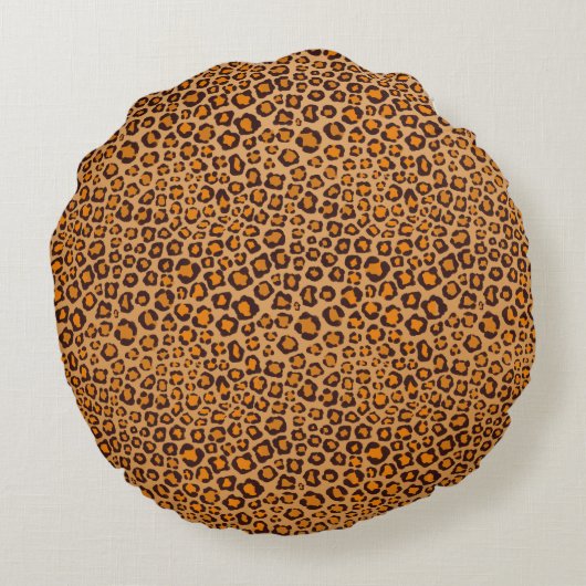 Leopard Print Rond Kussen (Achterkant)
