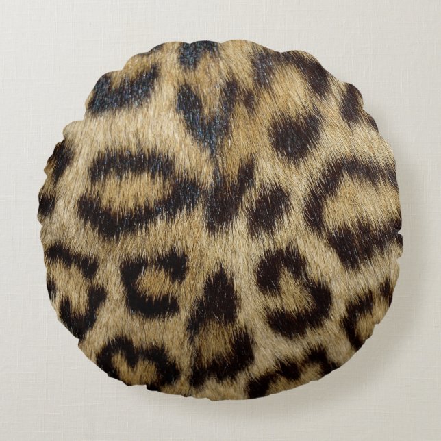 Leopard Print Rond Kussen (Voorkant)