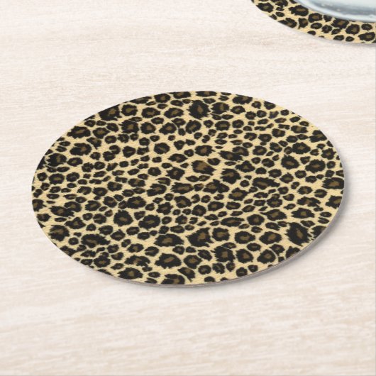 Leopard Print Ronde Kartonnen Onderzetter (Gebogen)
