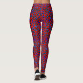Leopard Print Rood Blauw Zwart Leggings (Achterkant)