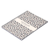 Leopard print roze aangepaste naam notitieboek (Linkerzijde)