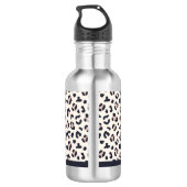 Leopard print roze aangepaste naam waterfles  (Achterkant)