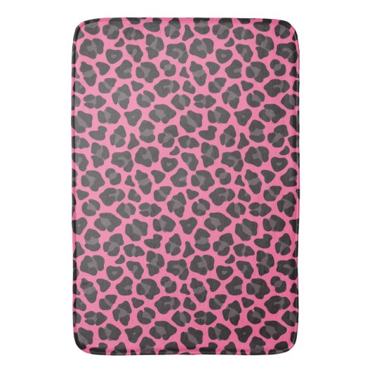 Leopard Print roze grijs Badmat (Voorkant Verticaal)