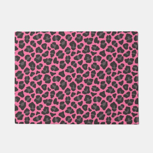 Leopard Print roze grijs Deurmat (Voorkant)