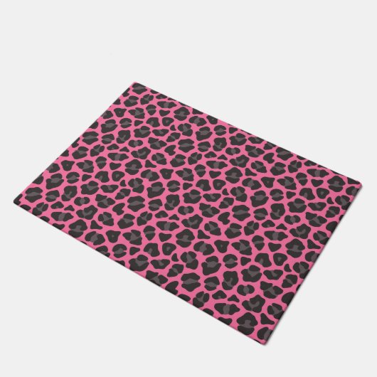 Leopard Print roze grijs Deurmat (Schuin)
