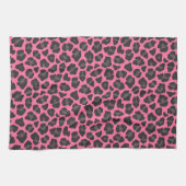 Leopard Print roze grijs Theedoek (Horizontaal)