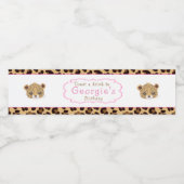 Leopard Print Roze Quatrefoil Verjaardagsfeest Waterfles Etiket (Enkel label)