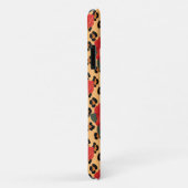 Leopard Print & Rozen Tattoo Monogram iPhone Case (Achterkant/rechts)