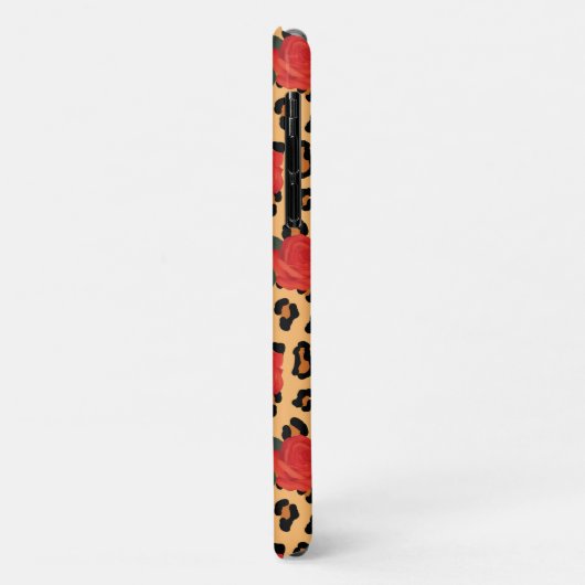 Leopard Print & Rozen Tattoo Monogram iPhone Case (Achterkant/links)