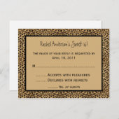 Leopard print RSVP Briefkaart (Voorkant / Achterkant)