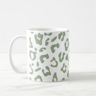 Leopard Print Sage Green Animal Print Koffiemok