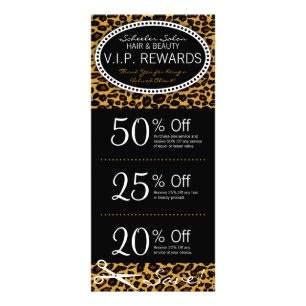 Leopard Print Salon Coupons Reclamekaart