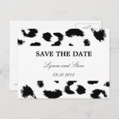 Leopard Print Save the Date Aankondigingskaart (Voorkant / Achterkant)