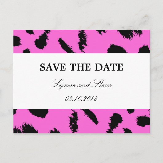 Leopard Print Save the Date Aankondigingskaart (Voorkant)