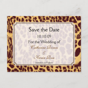 Leopard print save the date briefkaart