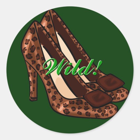 Leopard-Print Schoenen Stickers (Voorkant)