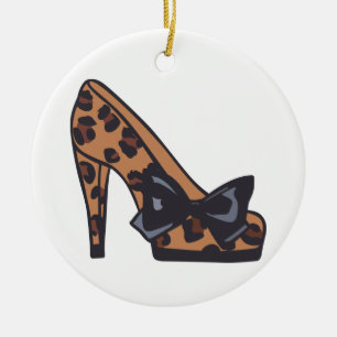 Leopard Print Shoe Keramisch Ornament