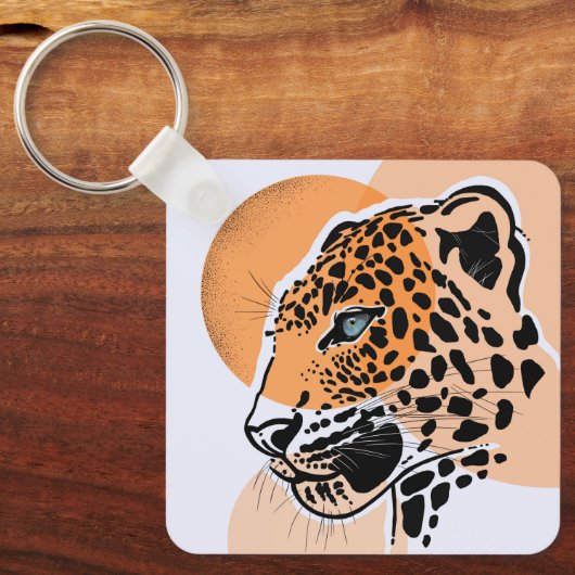 Leopard Print Sleutelhanger – Dierenaccessoire (Voorkant)
