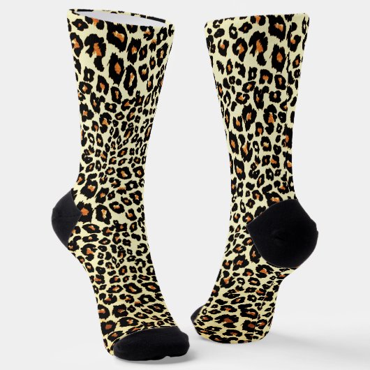 Leopard Print Sokken Gezellige Crazy Sokken (Gebogen)