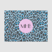 Leopard Print, Spots, Blue Leopard, Monogram Tissuepapier (Voorkant)