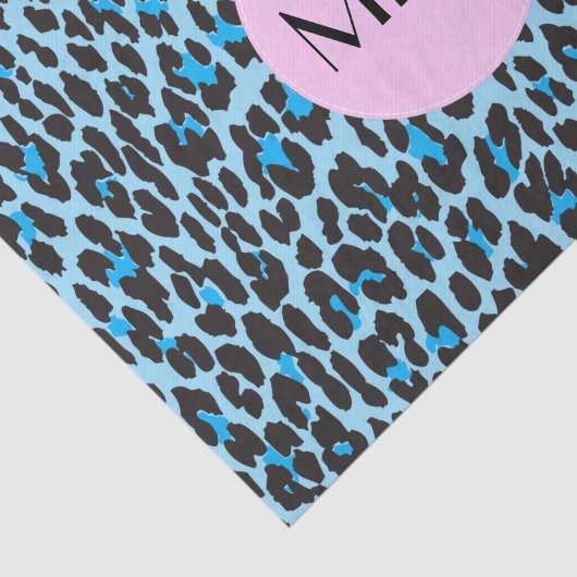 Leopard Print, Spots, Blue Leopard, Monogram Tissuepapier (Detail)