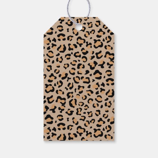 Leopard Print, Spots, bruine luipaard, zondag Cadeaulabel (Achterkant)