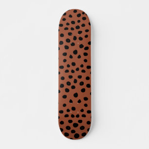 Leopard Print Stippen Rust Terracotta Cheetah Spot Skateboard