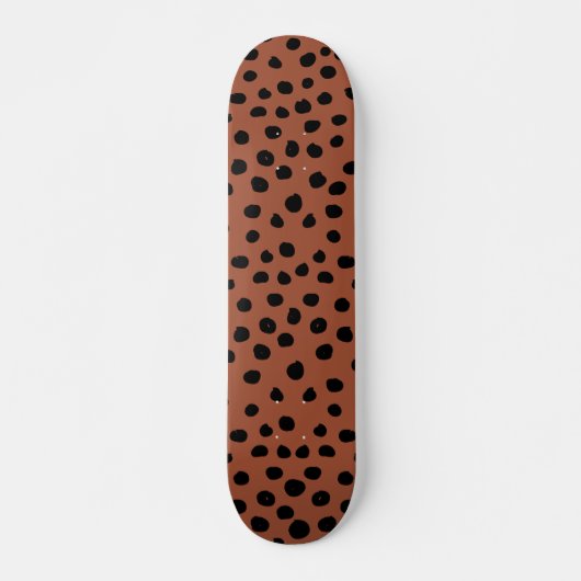 Leopard Print Stippen Rust Terracotta Cheetah Spot Skateboard (Voorkant)