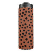 Leopard Print Stippen Rust Terracotta Cheetah Spot Thermosbeker (Voorkant)