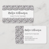 Leopard Print Substitute leraar Visitekaartje (Voorkant / Achterkant)